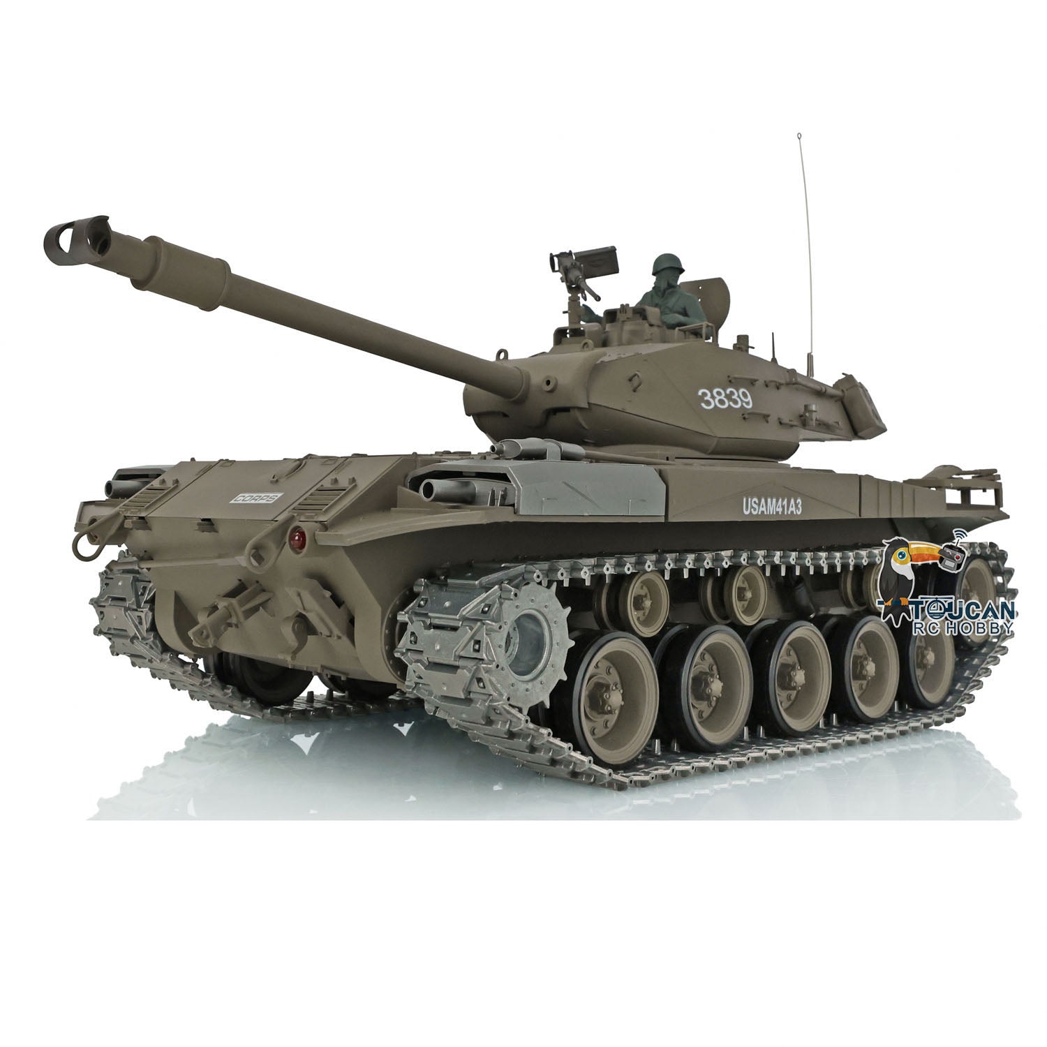 1/16 Henglong Upgraded 7.0 RC Tank Walker - USA Bulldog 3839 RTR Remote Control Tank with Smoking System, Steel Gearbox & Metal Tracks | Military Model Collection, Battle Simulation, Outdoor Play for Adults & Kids