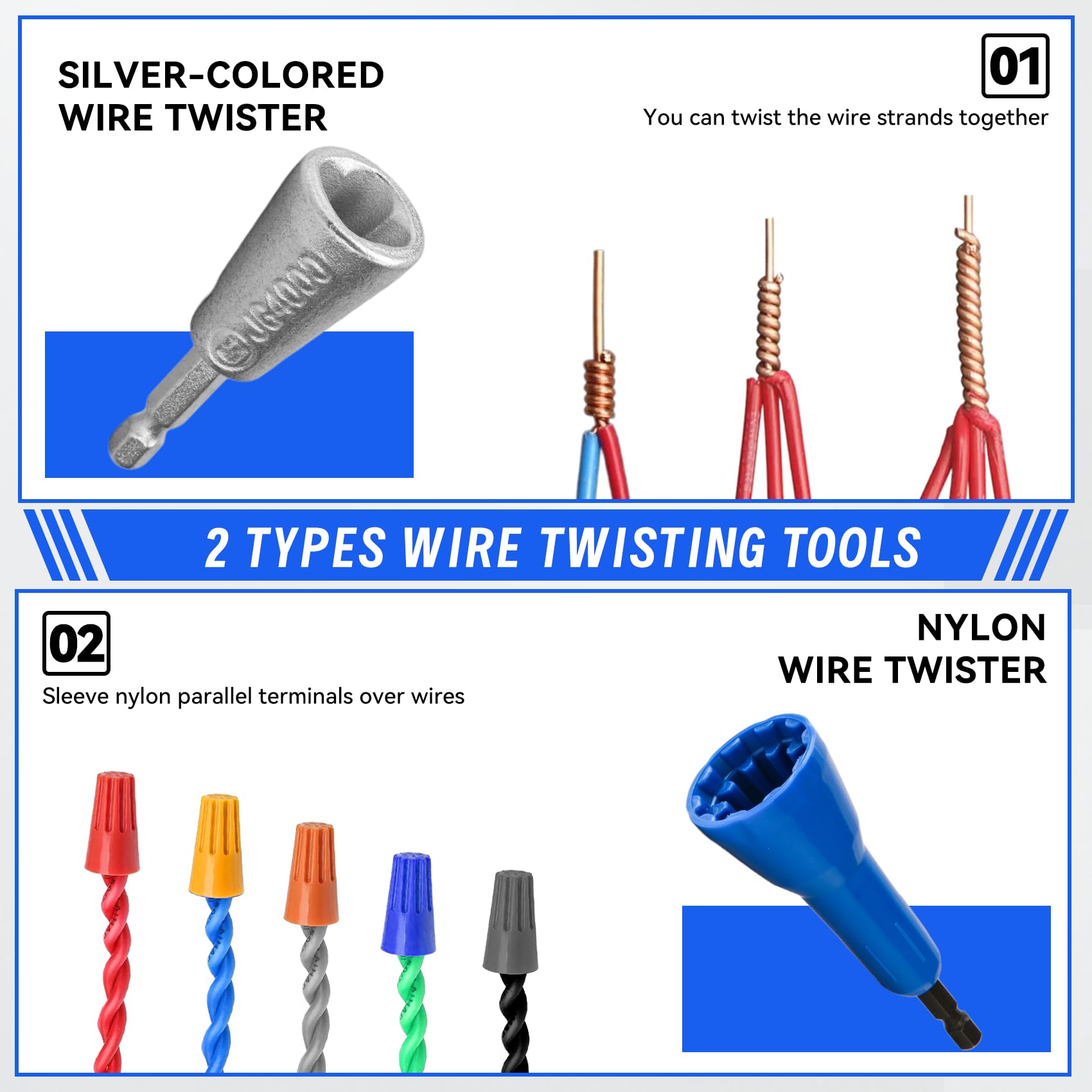 SNEZHANA Electric Wire Stripper for Drill - 14-12-10-8 AWG Wire Twister Tool | Professional Electrician Tool Attachment Set for Electrical Wire Stripping and Twisting | Perfect for Home Wiring, DIY Projects & Electrical Repairs