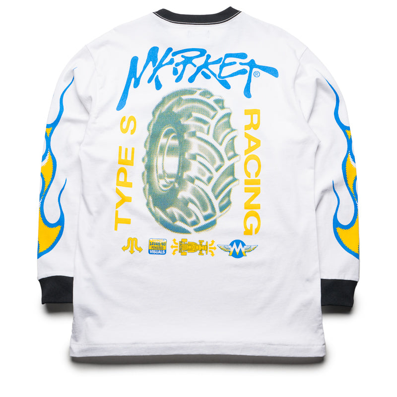Market Loud Pipes Long Sleeve T-Shirt for Men - Premium White Cotton Tee - Streetwear Fashion for Urban Style & Motorcycle Enthusiasts