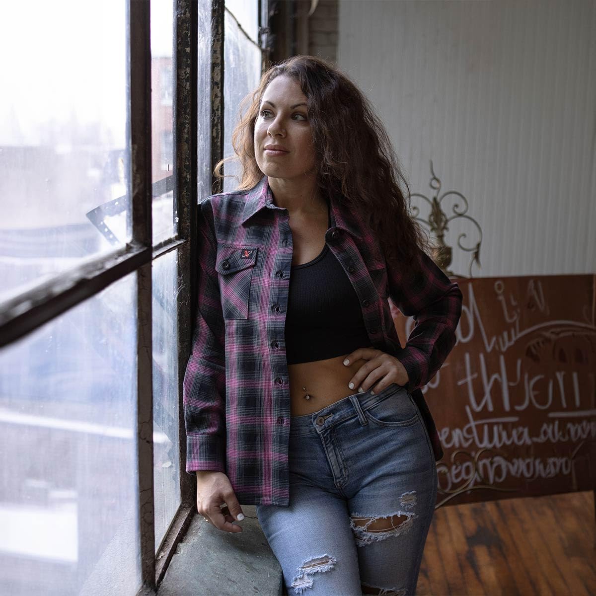 Milwaukee Leather Women's Button-Down Long Sleeve Flannel Shirt - Soft Cotton Plaid Shirt for Fall & Winter - Perfect for Casual Outfits, Layering and Outdoor Activities
