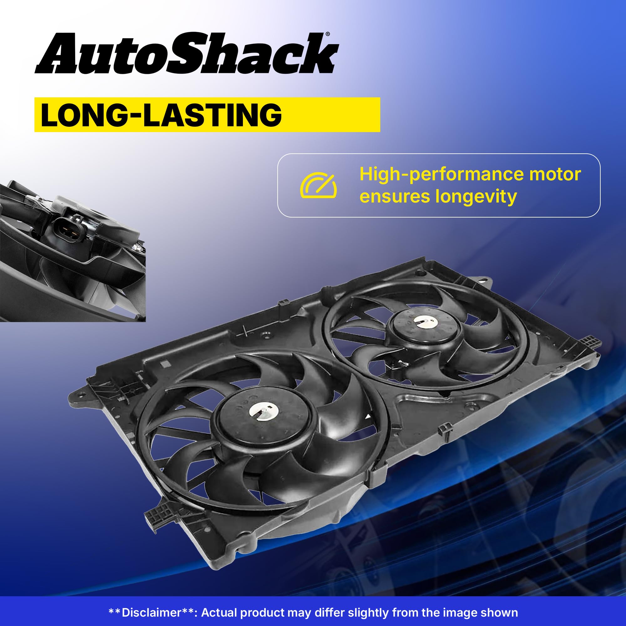 AutoShack Dual Cooling Fan Assembly with Controller - Replacement for 2013-2023 Nissan Pathfinder & Infiniti QX60/JX35 (2.5L 3.5L V6) - Perfect for Engine Overheating Prevention & Off-Road Adventures