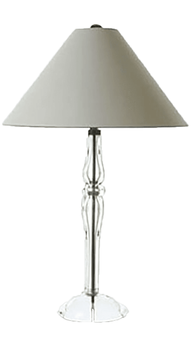 Crystal Clear Balustra Lamp - Modern Glass Table Lamp for Living Room, Bedroom, and Office Decor