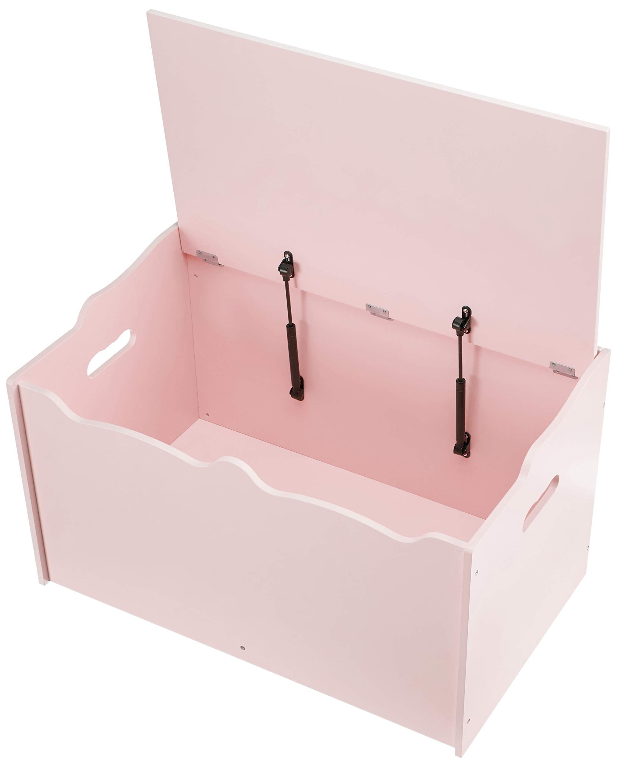 Amazon Basics Kids Toy Storage Box - Wooden Organizer Chest with Lid, Pink (30