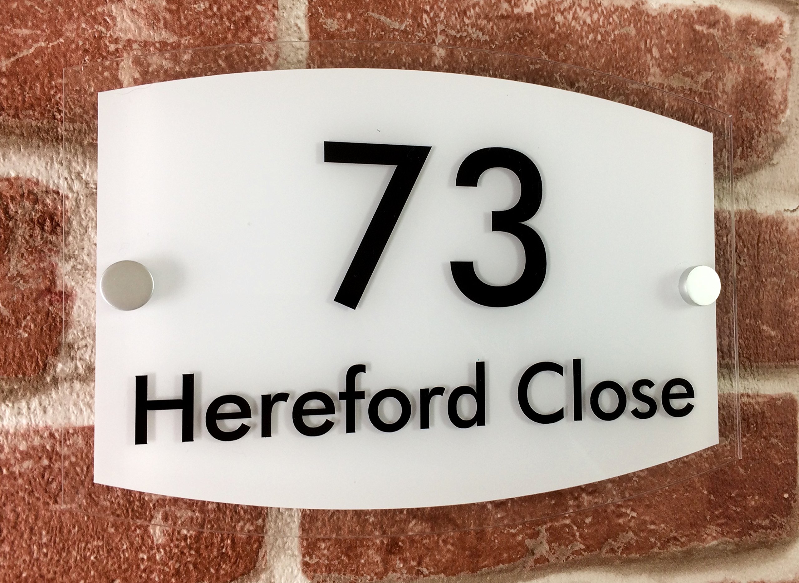 Custom Acrylic House Sign Plaque with House Number & Street Name - Modern Glass Effect for Front Door, Porch, or Garden Decor