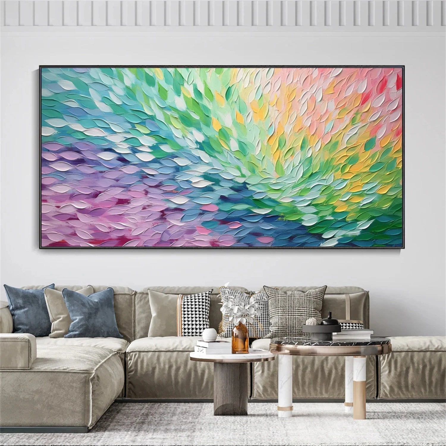 Flower and Tree Painting #FT167 - Handmade Canvas Art for Home Decor, Office & Living Room Wall