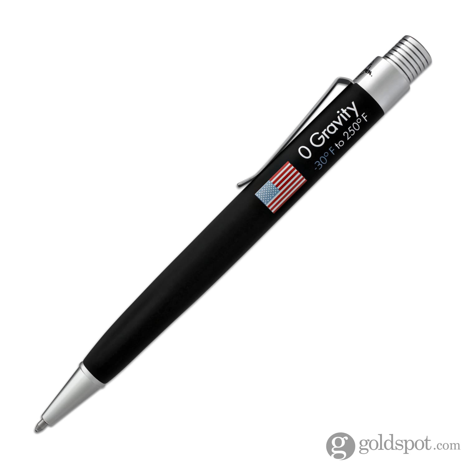 Fisher Space Zero Gravity Ballpoint Pen - American Flag Design, Black Rubber Grip for Smooth Writing - Perfect for Office, School, Gifts & Space Enthusiasts