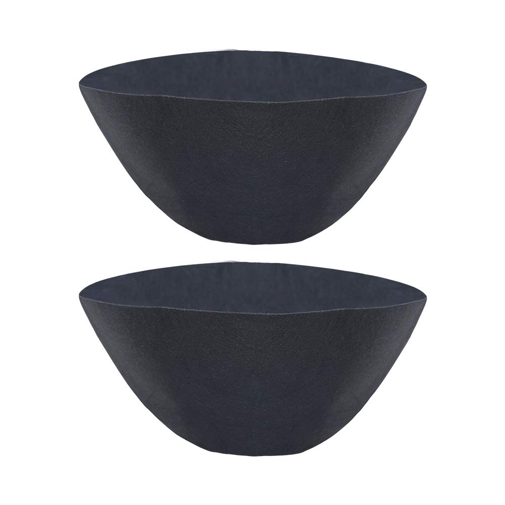 Non-Woven Fabric Plant Grow Bags - 2 Pack 12 Inch Round Hanging Basket with Coco Liner, Trough Shaped Wall & Deck Mount Planters for Window Box Replacement - Perfect for Indoor/Outdoor Gardening, Vertical Planting & Home Decor