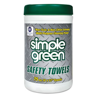 Premium Safety Towels 10 x 11.75 Inches - 75 Towels per Canister, 6 Cans per Case | Industrial Cleaning, Spill Absorbent, Workshop & Garage Use