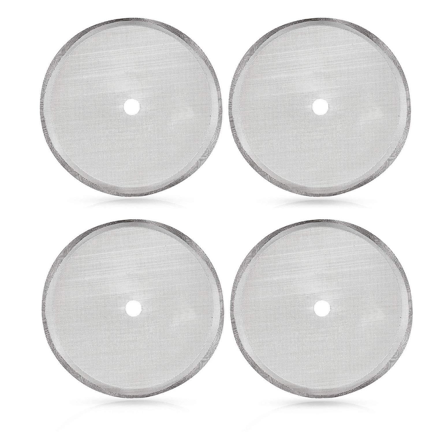 Secura French Press Replacement Screens - 4 Pack Stainless Steel Reusable Mesh Filters for 50oz/1.5L/12 Cup Coffee Makers | Perfect for Home, Office & Camping Brewing