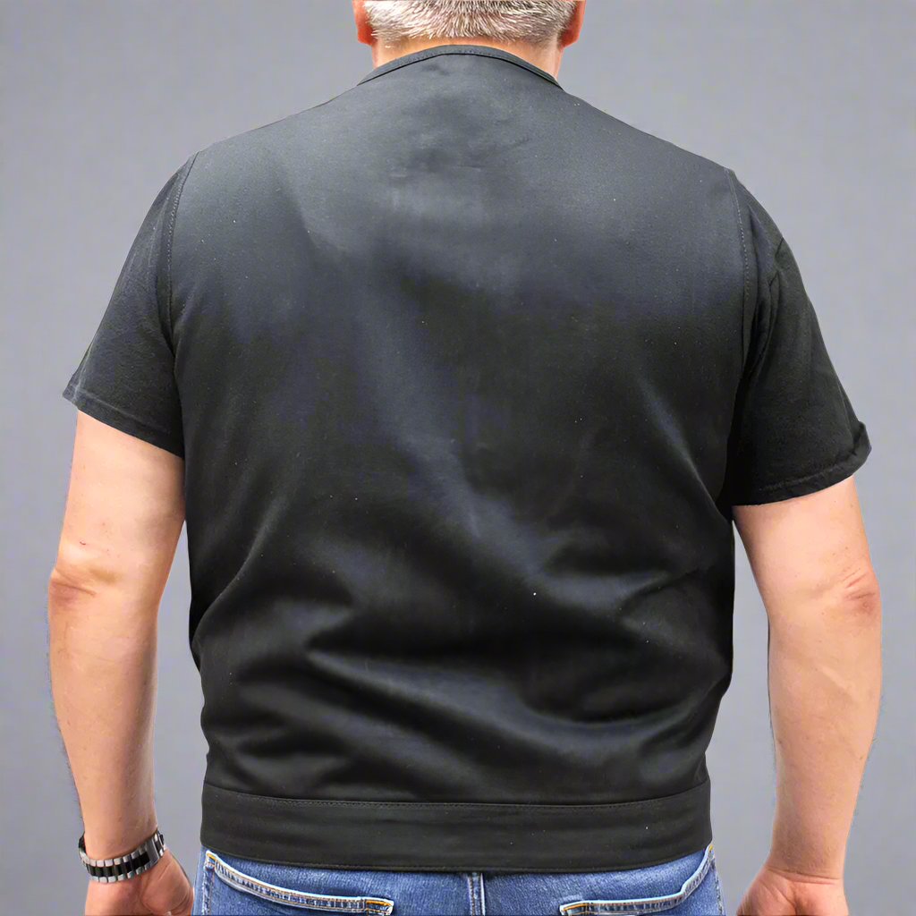 First MFG Co. Men's Motorcycle Twill Vest - Durable Riding Jacket for Harley Davidson & Cruiser Bikers - Perfect for Road Trips & Motorcycle Events