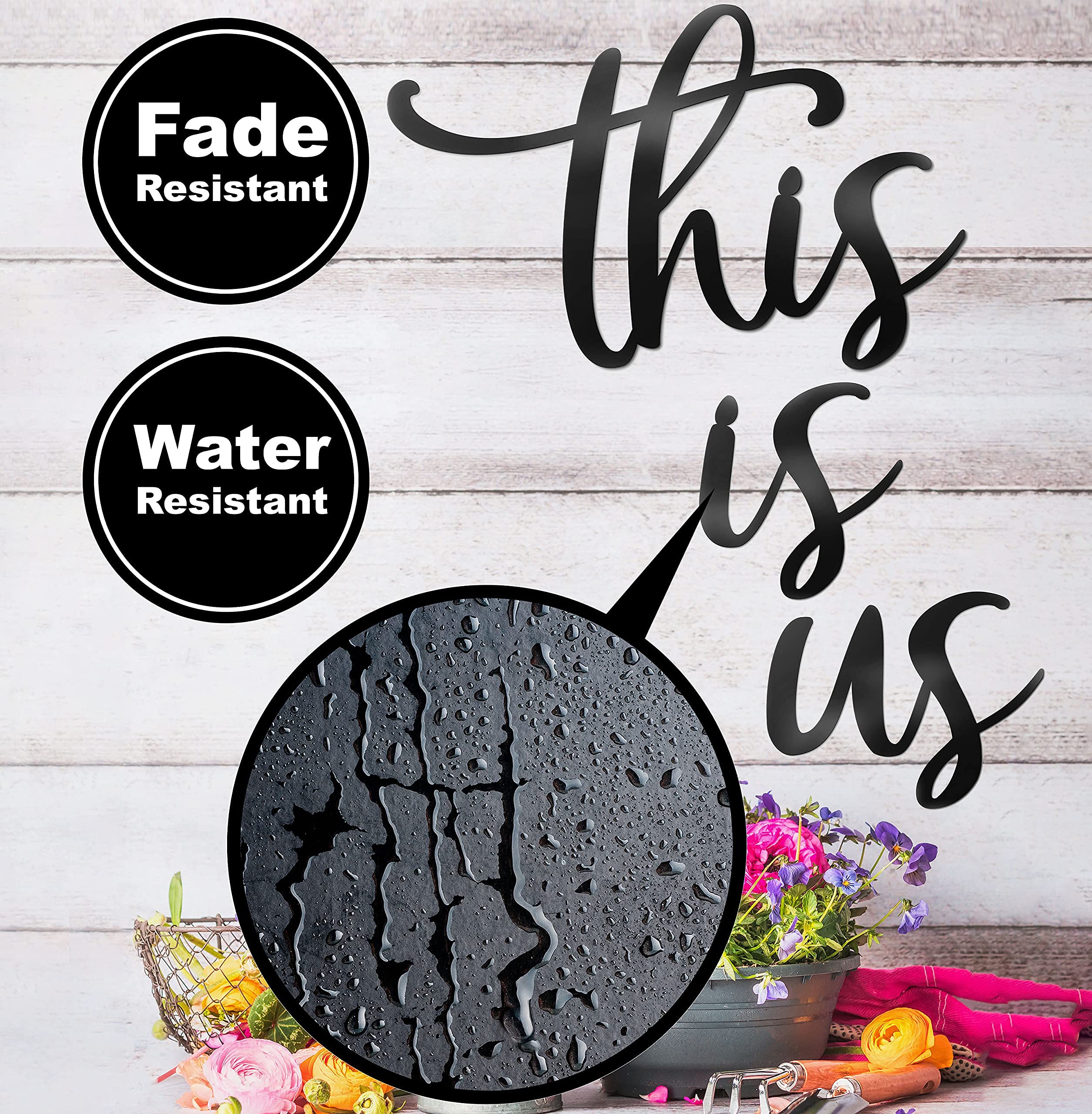 This Is Us Metal Wall Decor - 11”x39” Large Black Home Sign for Living Room & Bedroom | Rustic Room Decor, Housewarming Gift, Family Wall Art