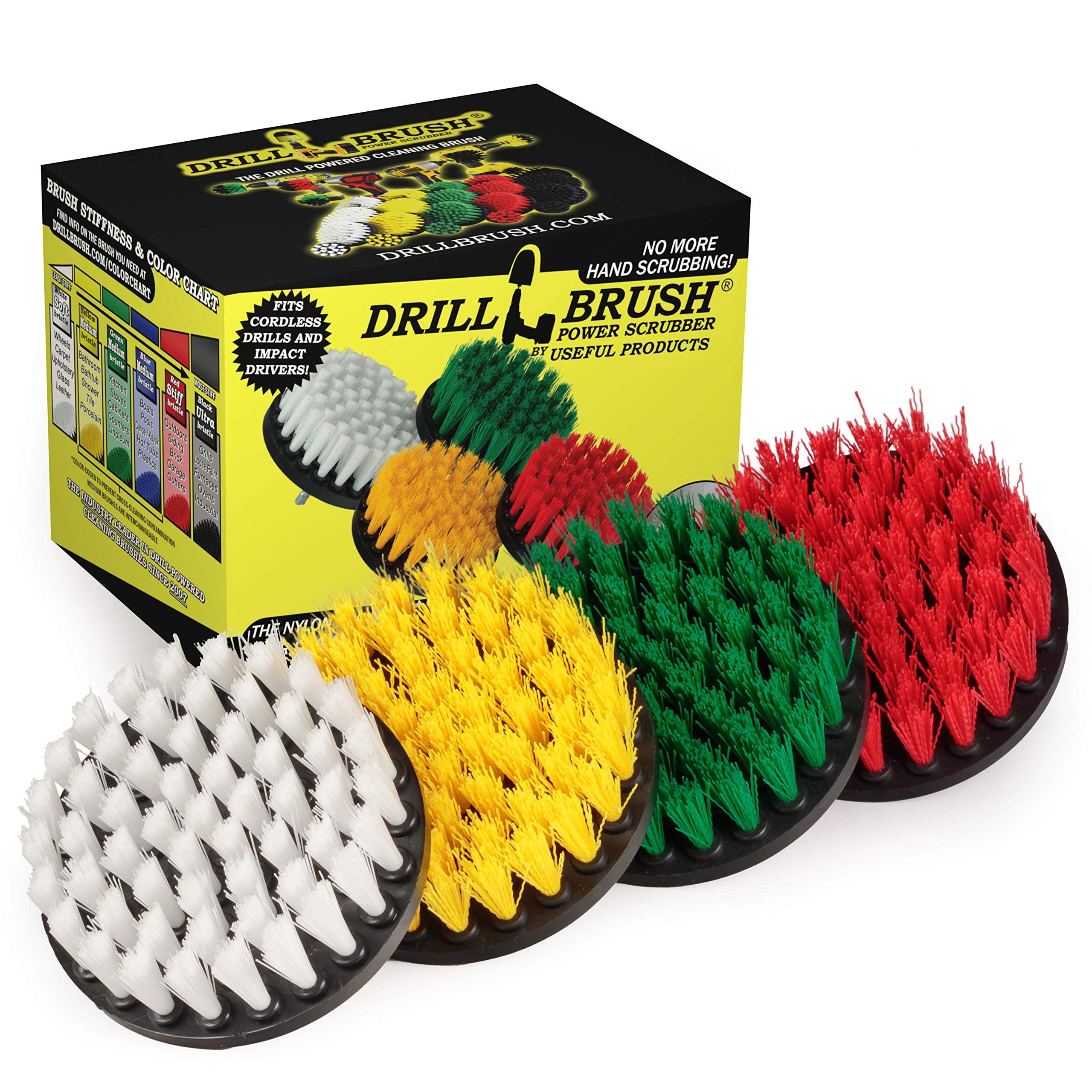 Drill Brush Cleaning Kit - Power Scrubber Set for Shower, Tile, Bathtub, Kitchen & Oven - Heavy Duty Drill Brush Attachments for Deep Cleaning - Perfect for Bathroom, Kitchen & Outdoor Bird Bath Maintenance