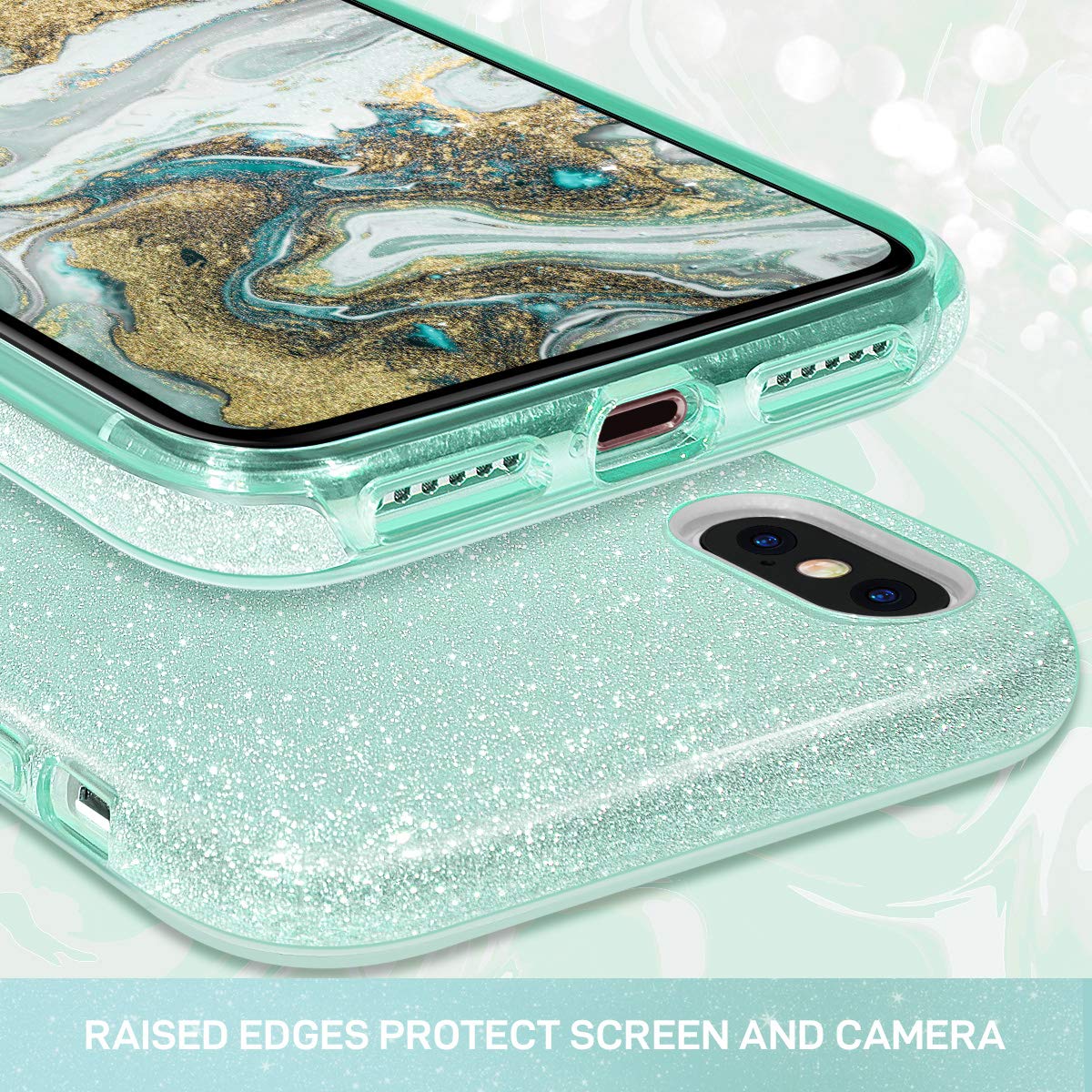 MILPROX Glitter Phone Case for iPhone Xs - Sparkly Bling Protective Cover with 3-Layer Hybrid Design | Perfect for Parties, Events & Everyday Glam Style