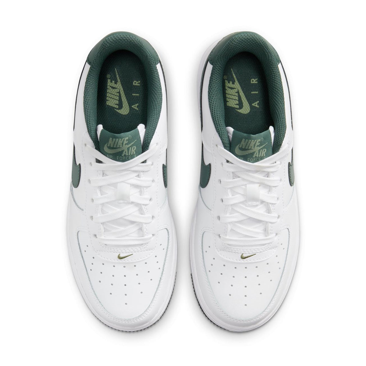 Nike Kids Air Force 1 'White Green' Sneakers - Comfortable Basketball Shoes for Boys & Girls - Perfect for School, Sports & Casual Wear