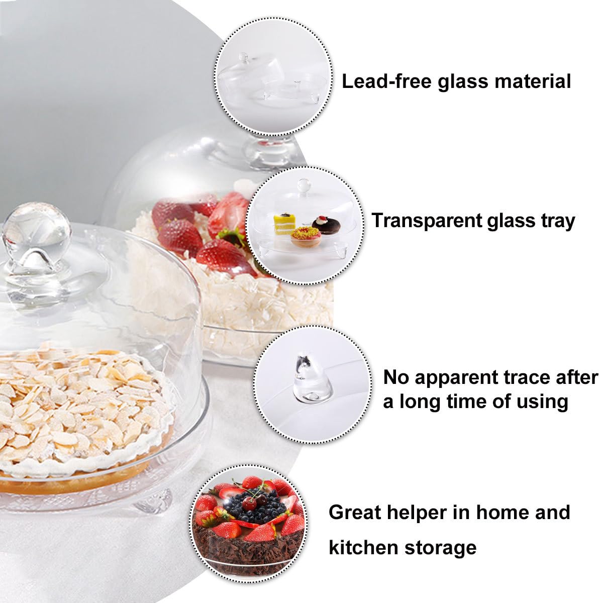 Elegant Acrylic Cake Stand with Dome Lid - Large Footed Cake Holder & Cover for Wedding, Birthday, and Dessert Displays - Perfect for Parties, Bakeries, and Home Decor