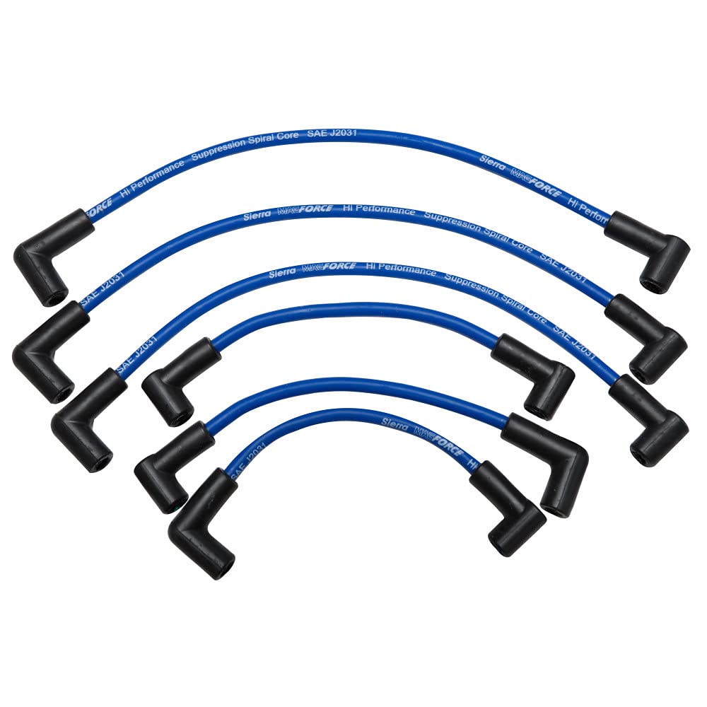 Premium MagForce Marine Spark Plug Wire Set for Mercruiser Sterndrive - Sierra International 18-8833-1 (White) - High-Performance Boat Engine Replacement for Smooth Sailing & Water Sports