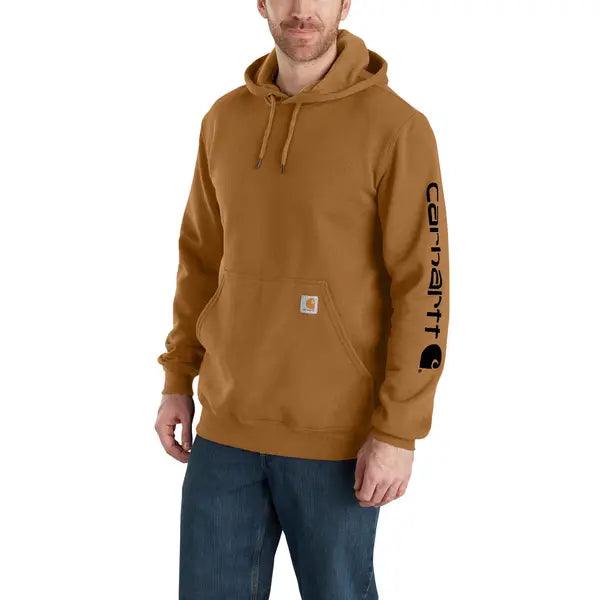 Carhartt K288 Loose Fit Midweight Graphic Hoodie with Logo Sleeve - Brown - Perfect for Workwear, Outdoor Activities & Casual Street Style