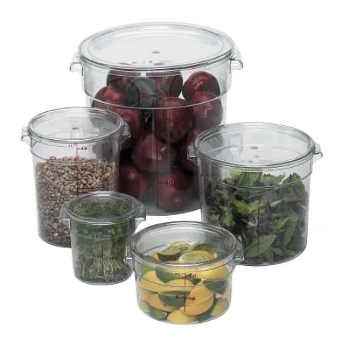 Cambro RFSCW8135 8 Quart Clear Camwear Round Food Storage Container - Ideal for Kitchen, Restaurant, and Meal Prep Organization