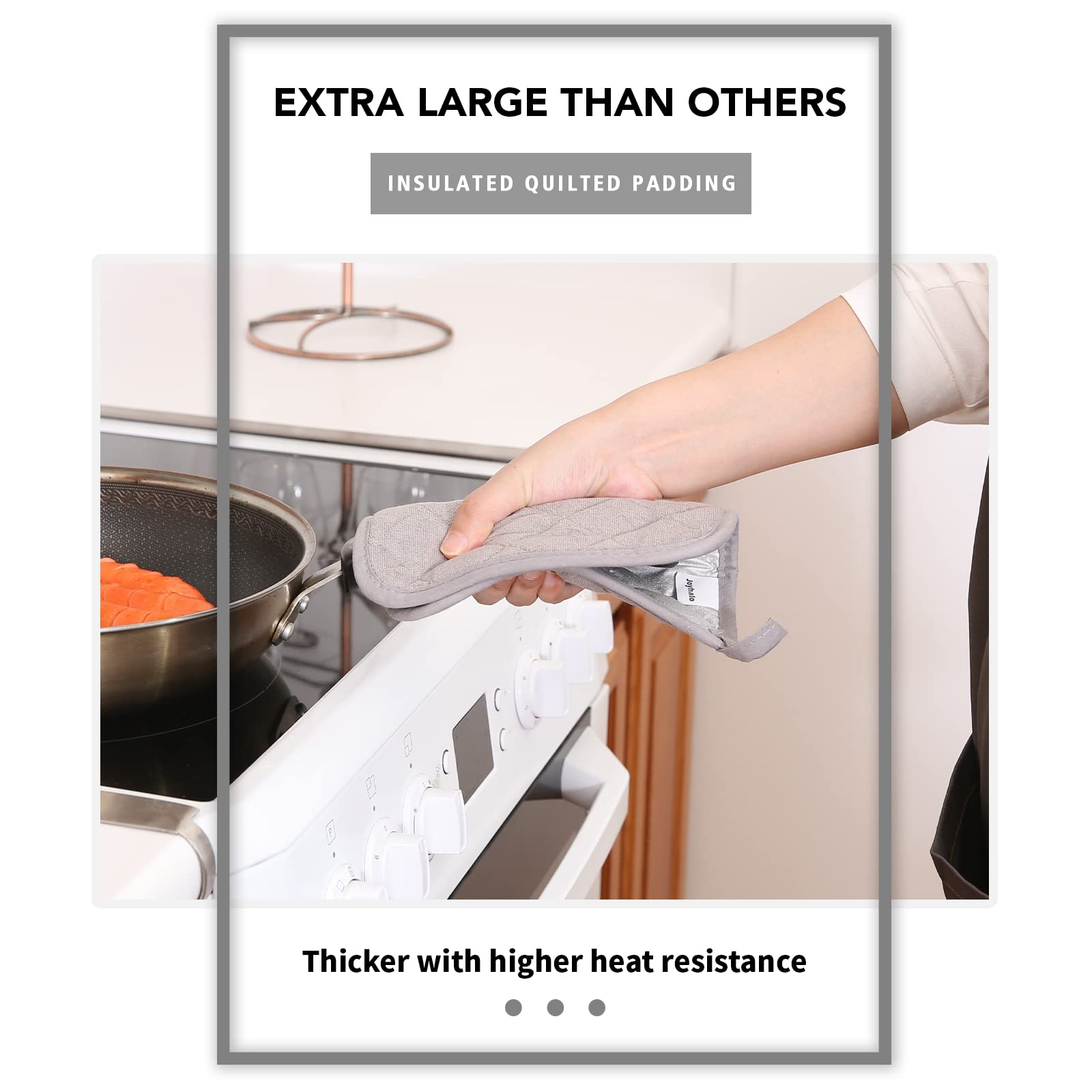 Joyhalo 6 Pack Heat Resistant Kitchen Pot Holders - Terry Cloth Oven Mitts & Hot Pads for Cooking, Baking & Grilling - Perfect for Stovetop, Oven & BBQ Use