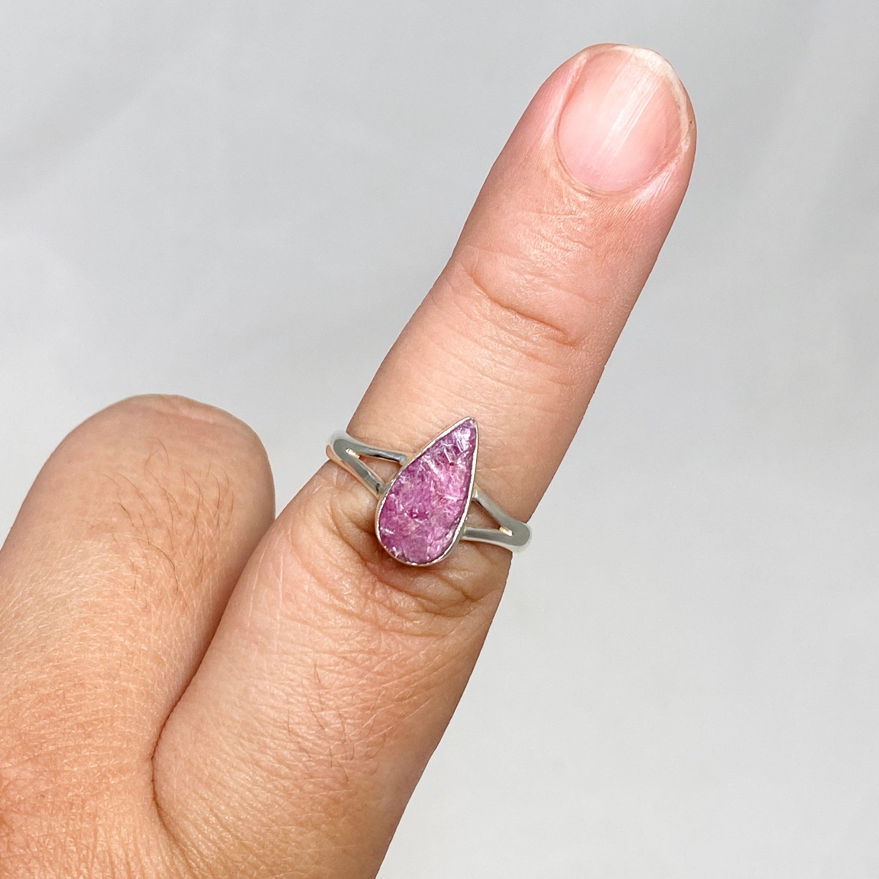 Natural Raw Ruby Teardrop Ring - 925 Sterling Silver Handmade Jewelry R3935 for Women, Gift for Her, Valentine's Day, Anniversary, Birthday, Party Wear, Boho Chic Style