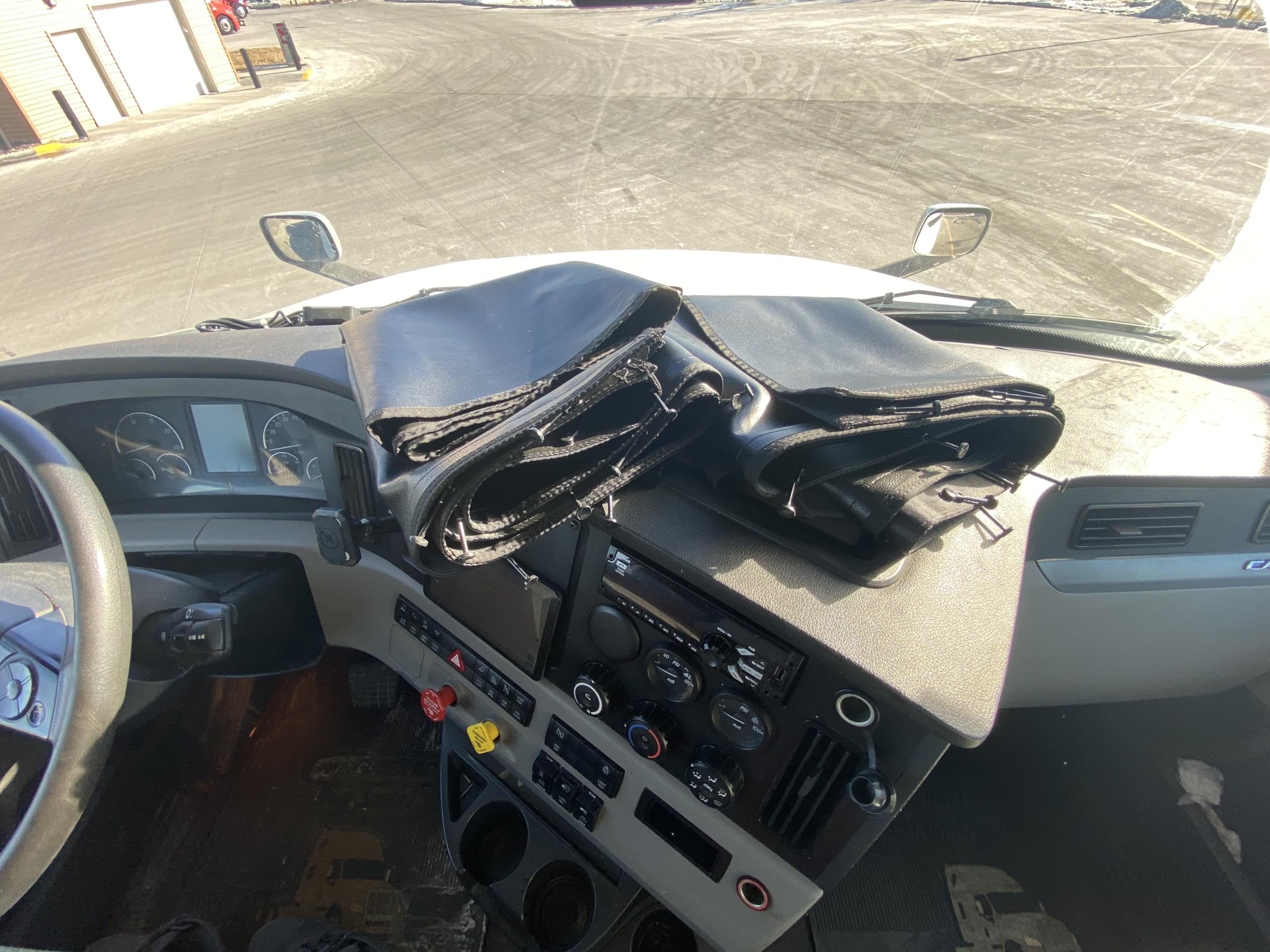 Freightliner Cascadia 2008-2025 Windshield Sun Shade Curtains - Left & Right Side Sun Protection for Truck Drivers | Blocks UV Rays & Reduces Heat in Cab