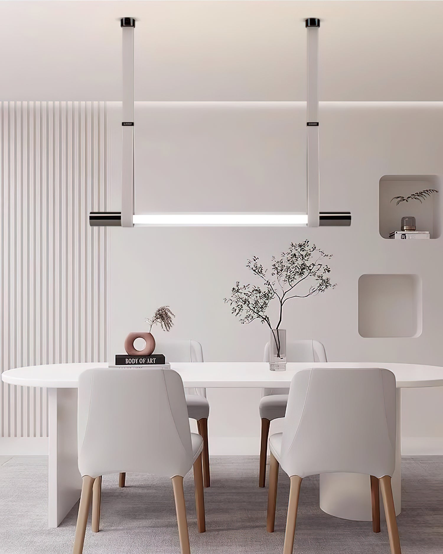 Modern Calm Pendant Light Fixture - Sleek Minimalist Hanging Lamp for Bedroom, Dining Room & Living Room Decor