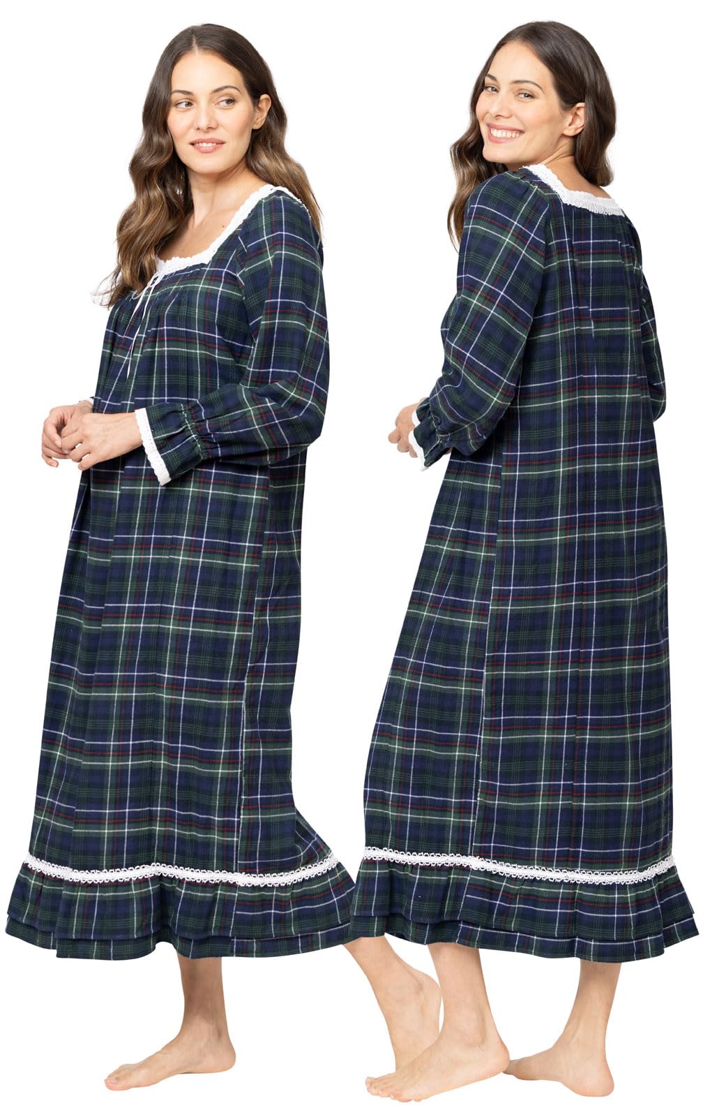 Best Martha Flannel Nightgown for Women - Soft Long Sleeve Nightshirt with Pockets | Cozy Winter Sleepwear & Loungewear for Cold Nights