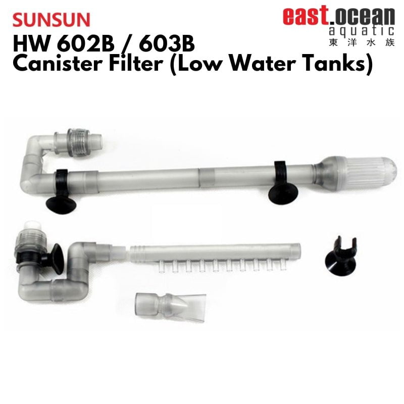 SUNSUN 602B/603B 6W Canister Filter for Aquarium - Non UV, Quiet & Efficient Water Filtration System - Perfect for Freshwater & Saltwater Fish Tanks up to 30 Gallons