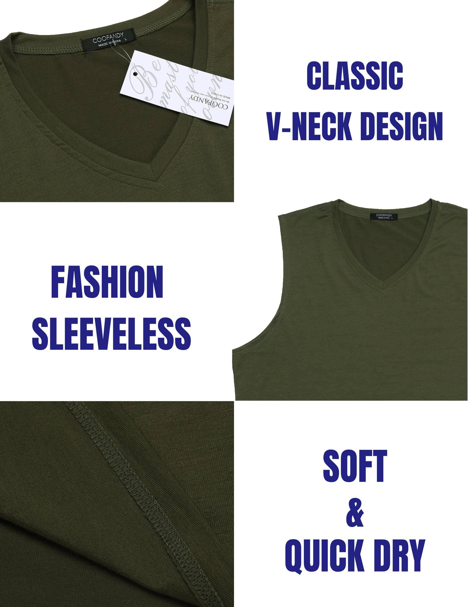 COOFANDY Men's 3 Pack Workout Tank Tops - Breathable Gym Sleeveless Shirts, V Neck Muscle Tee for Bodybuilding & Training - Perfect for Workouts, Running & Summer Fitness