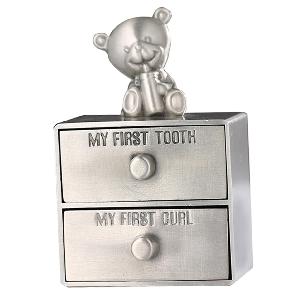 HAPINARY Metal Jewelry Box for Rings, Teeth Keepsake & Trinkets - Elegant Storage Organizer for Wedding Rings, Dentures, Small Valuables | Perfect for Home Decor, Bridal Shower Gift, Dentist Office Display