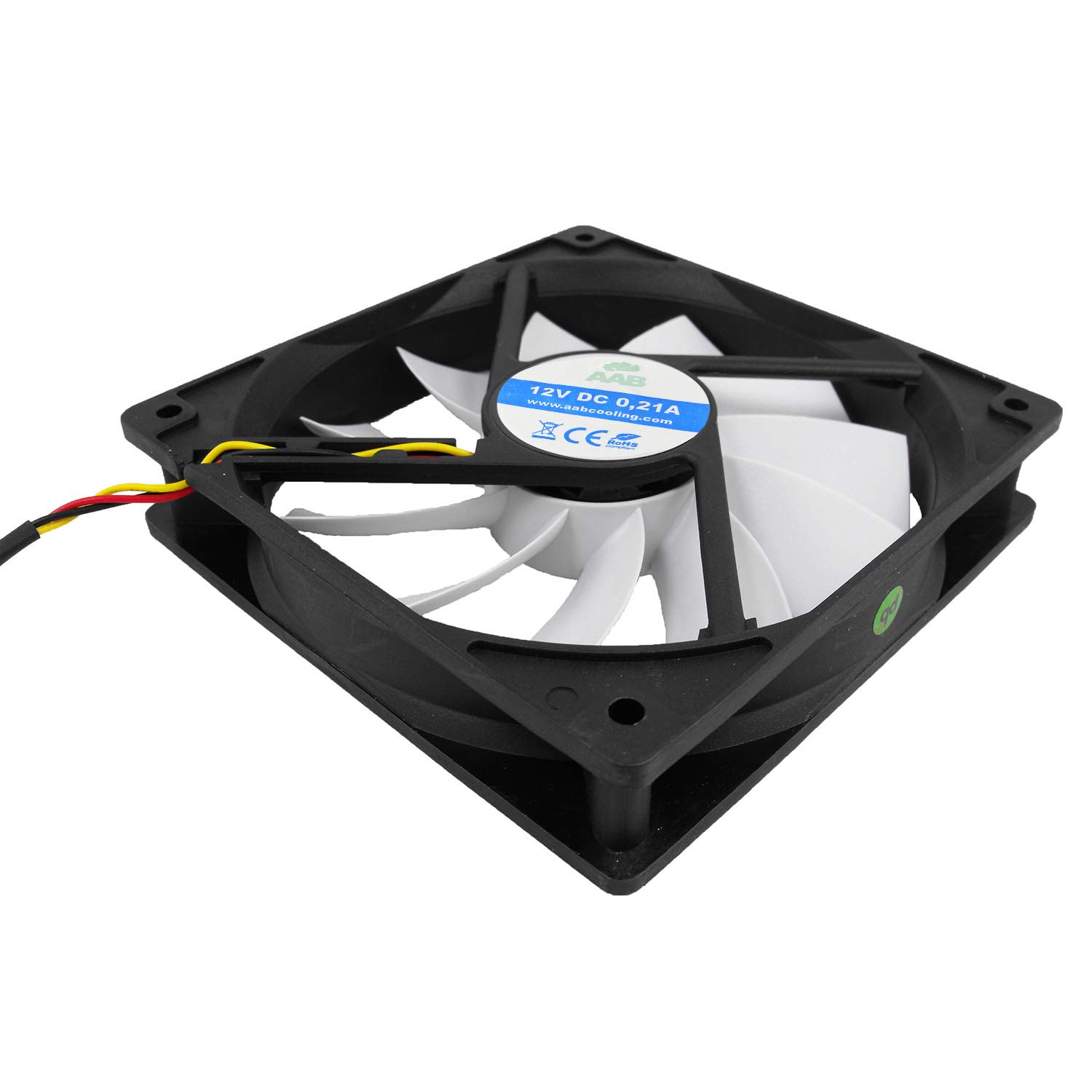 AAB Cooling Silent Force Fan 12 - Ultra Quiet 120mm PC Case Fan with 4 Anti-Vibration Pads, 12V DC Motor - 3 Pack for Gaming PC, Workstation, Server & Home Office Cooling