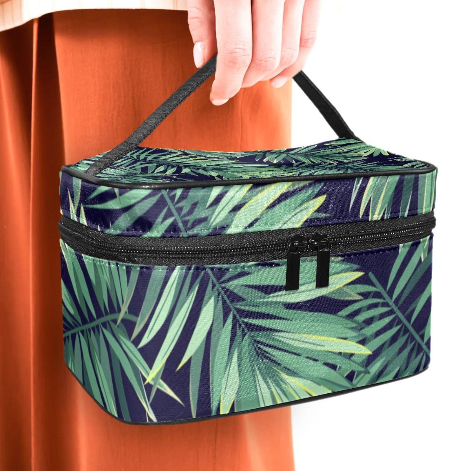 Tropical Plant Cosmetic Bag - Travel Toiletry Organizer for Makeup & Storage