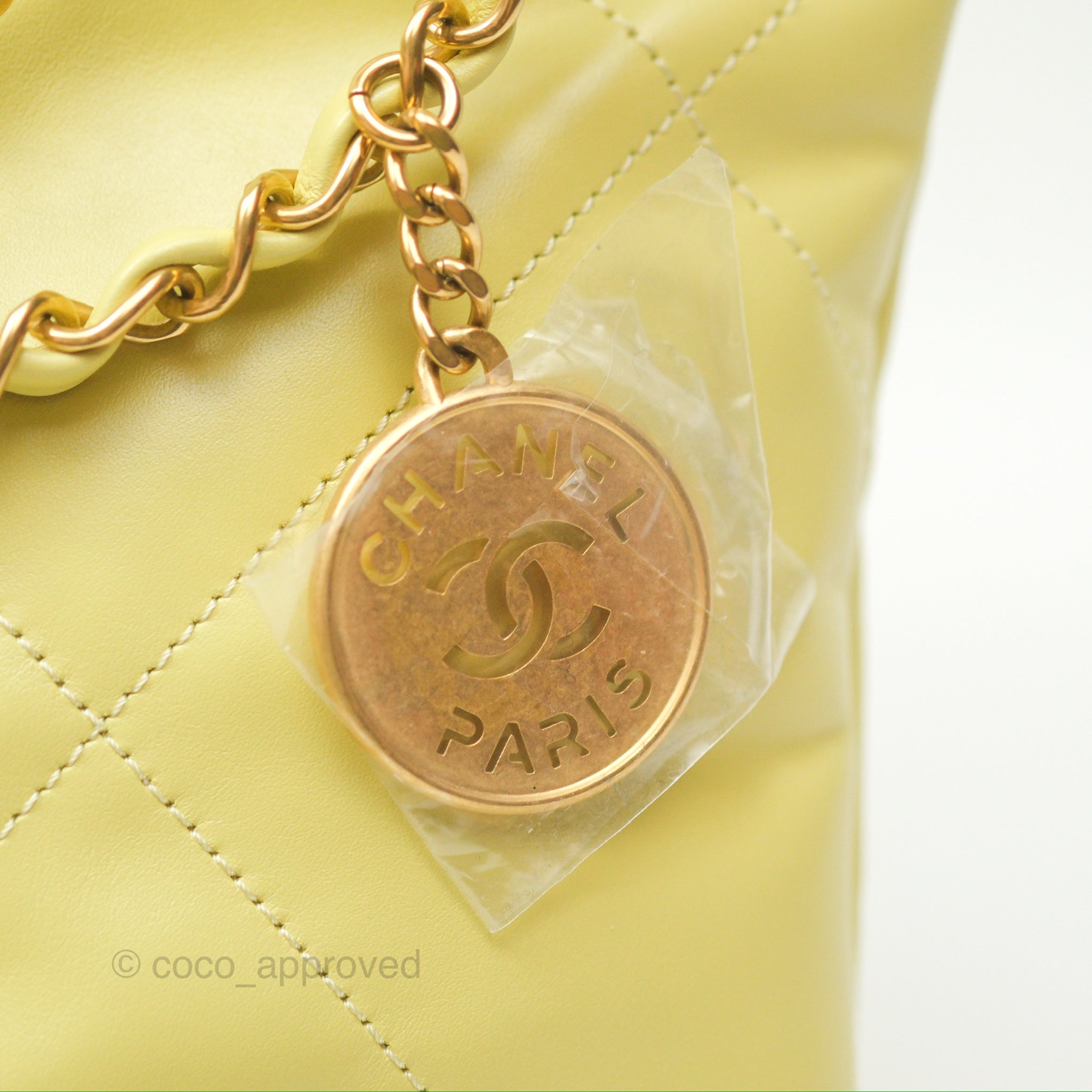 Chanel 22 Small Handbag in Lime Green Shiny Aged Calfskin with Aged Gold Hardware - Luxury Crossbody Bag for Women, Perfect for Parties & Evening Events