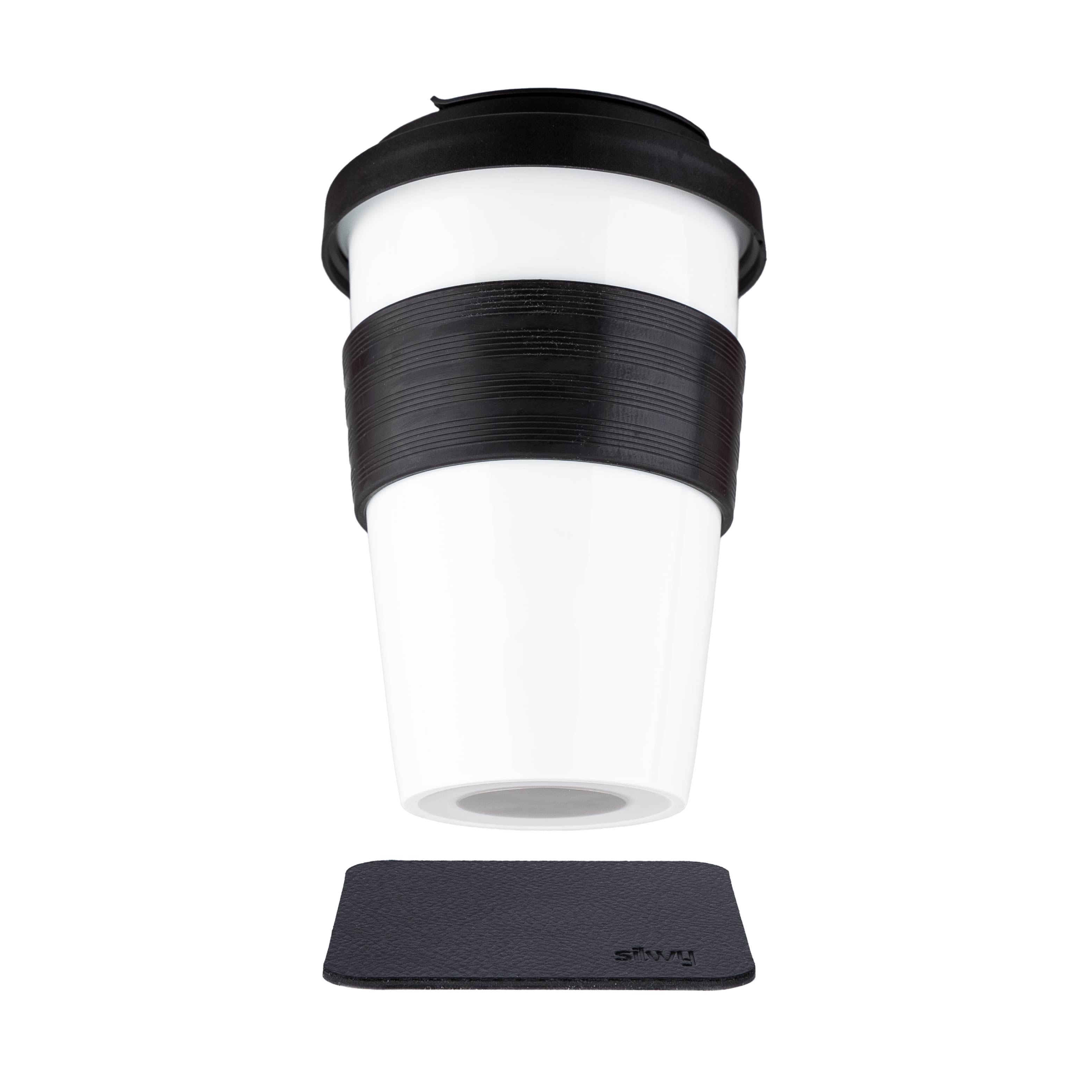 Premium Magnetic Travel Mug - Insulated Porcelain Coffee Cup with Lid - Perfect for Commuting, Office & Outdoor Adventures