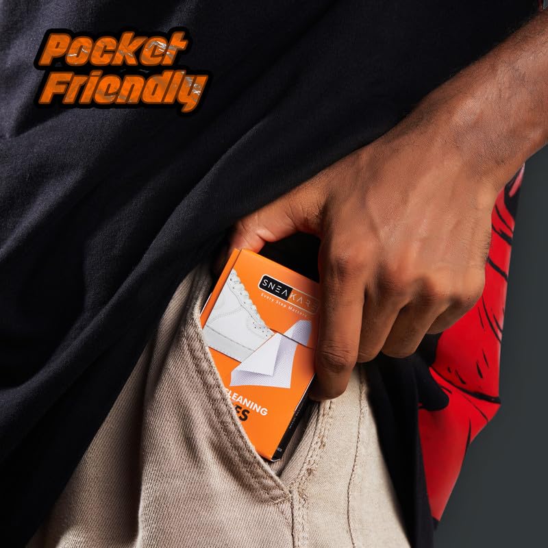 Premium Sneaker Cleaning Wipes (6-Pack) - Travel-Friendly Disposable Shoe Cleaner for White & Textured Shoes | Quick Shoe Care On-the-Go, Gym, Office & Outdoor Use