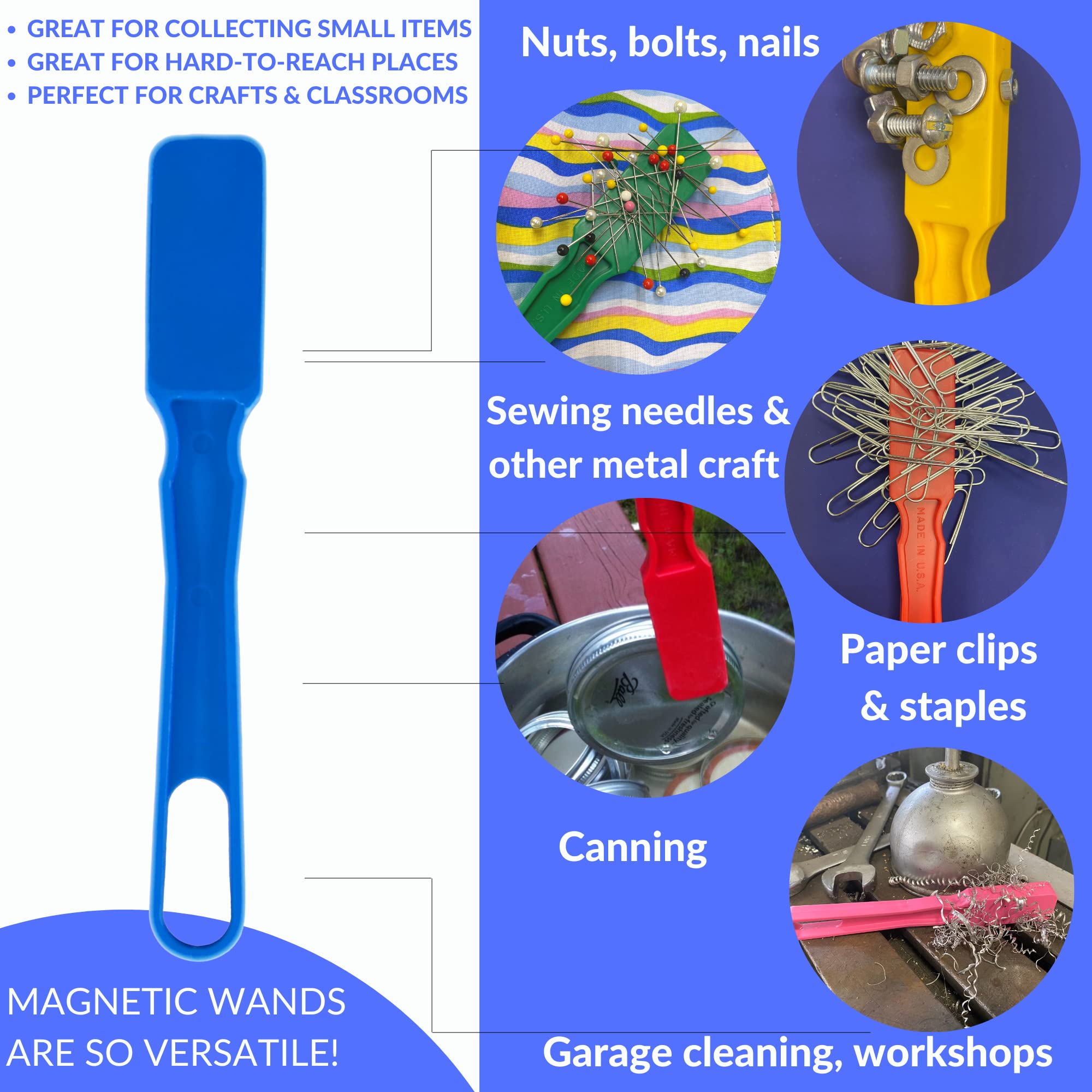 MR CHIPS Magnetic Wand with 100 Blue Bingo Chips | Made in USA | Perfect for Bingo Games, Casino Nights & Classroom Activities