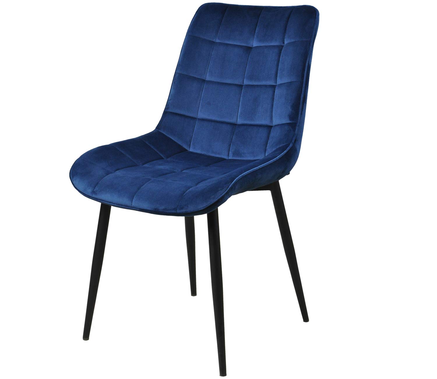 **Asunflower Navy Blue Velvet Dining Chairs Set of 2 - Modern Upholstered Side Chairs with Metal Legs for Kitchen, Dining Room, Office & Leisure Spaces**