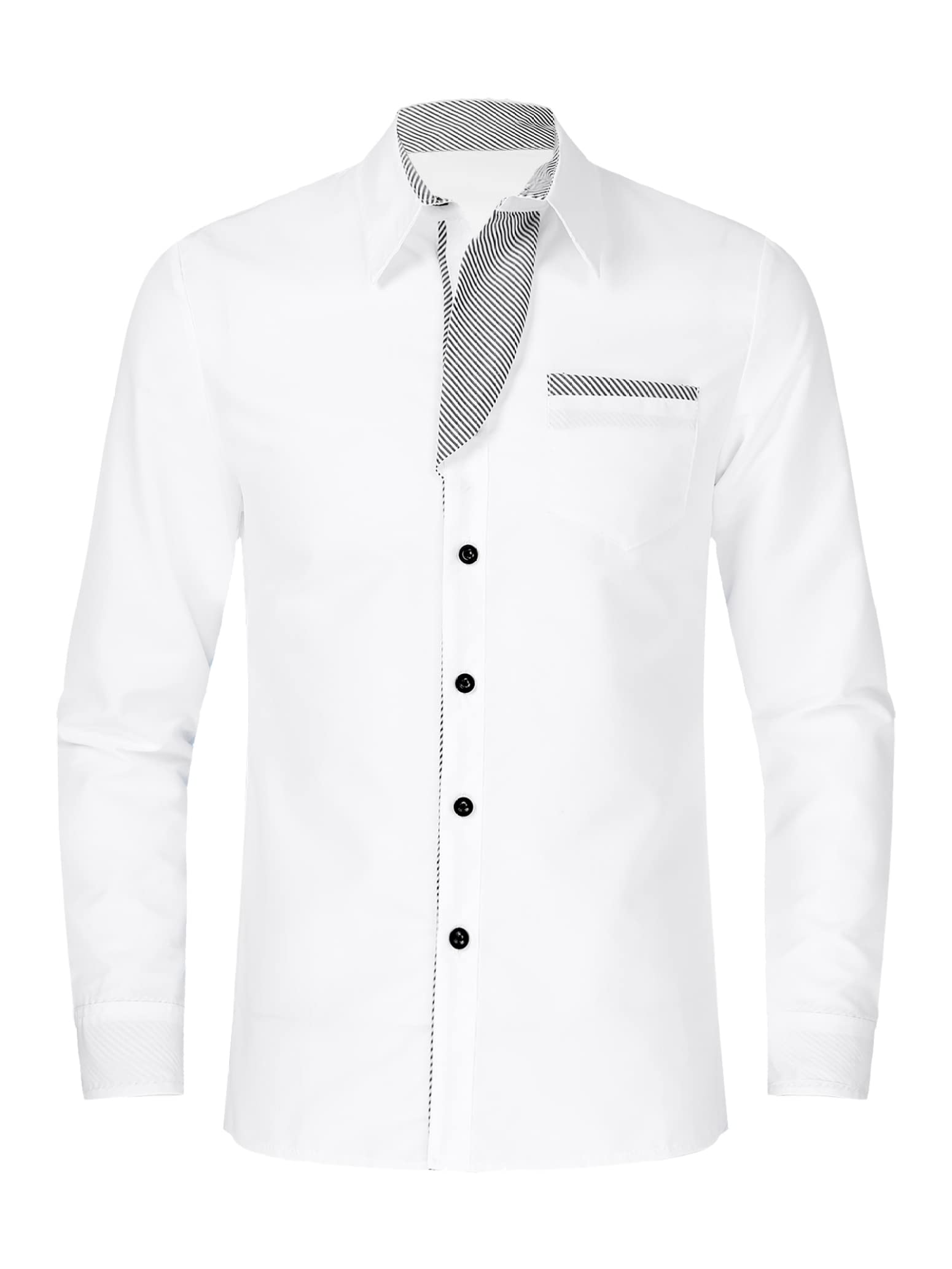 Loloda Men's Slim Fit Long Sleeve Dress Shirt - Button Down Casual & Business Formal Shirt for Office, Wedding & Special Occasions