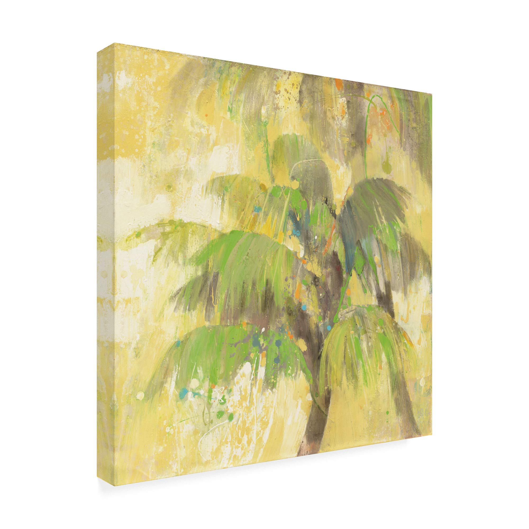 Trademark Fine Art 18x18 Breezy Palm II by Albena Hristova - Tropical Beach Wall Decor for Living Room, Bedroom & Office