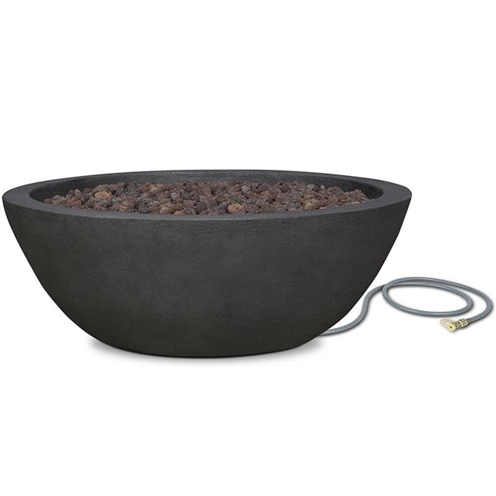 Bowery Hill Traditional Slate Gray Propane Fire Pit Bowl - Outdoor Patio, Backyard, Camping & Garden Decor