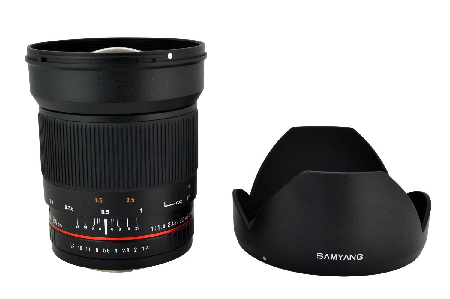 Samyang SY24M-C 24mm f/1.4 Wide Angle Lens for Canon EF Mount - Ultra Fast Aperture, Manual Focus Prime Lens for Portraits, Landscapes & Low Light Photography (Black)