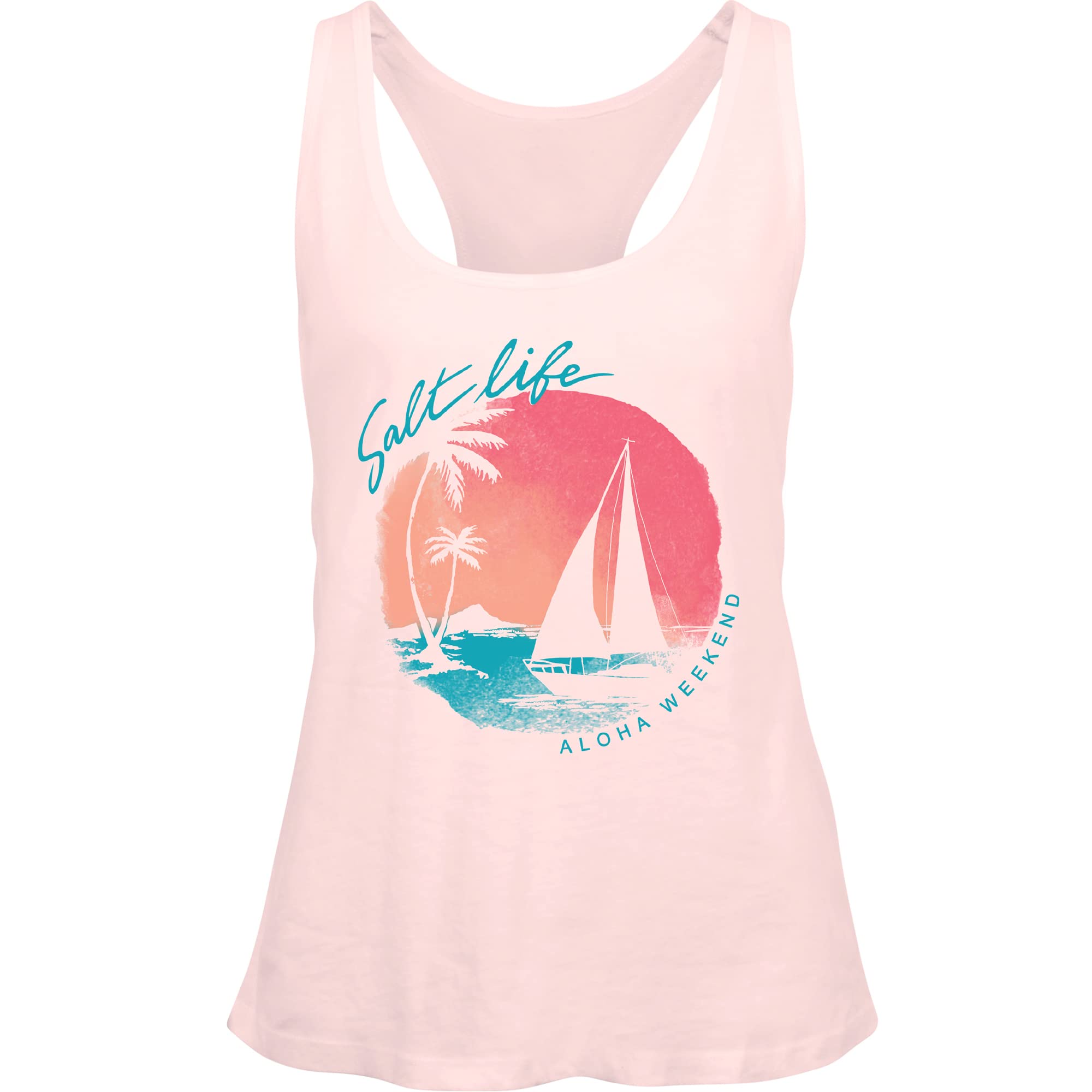 Salt Life Women's Sailboat Island Racerback Tank Top - Comfortable Beachwear for Summer, Pool Party & Vacation Outfits