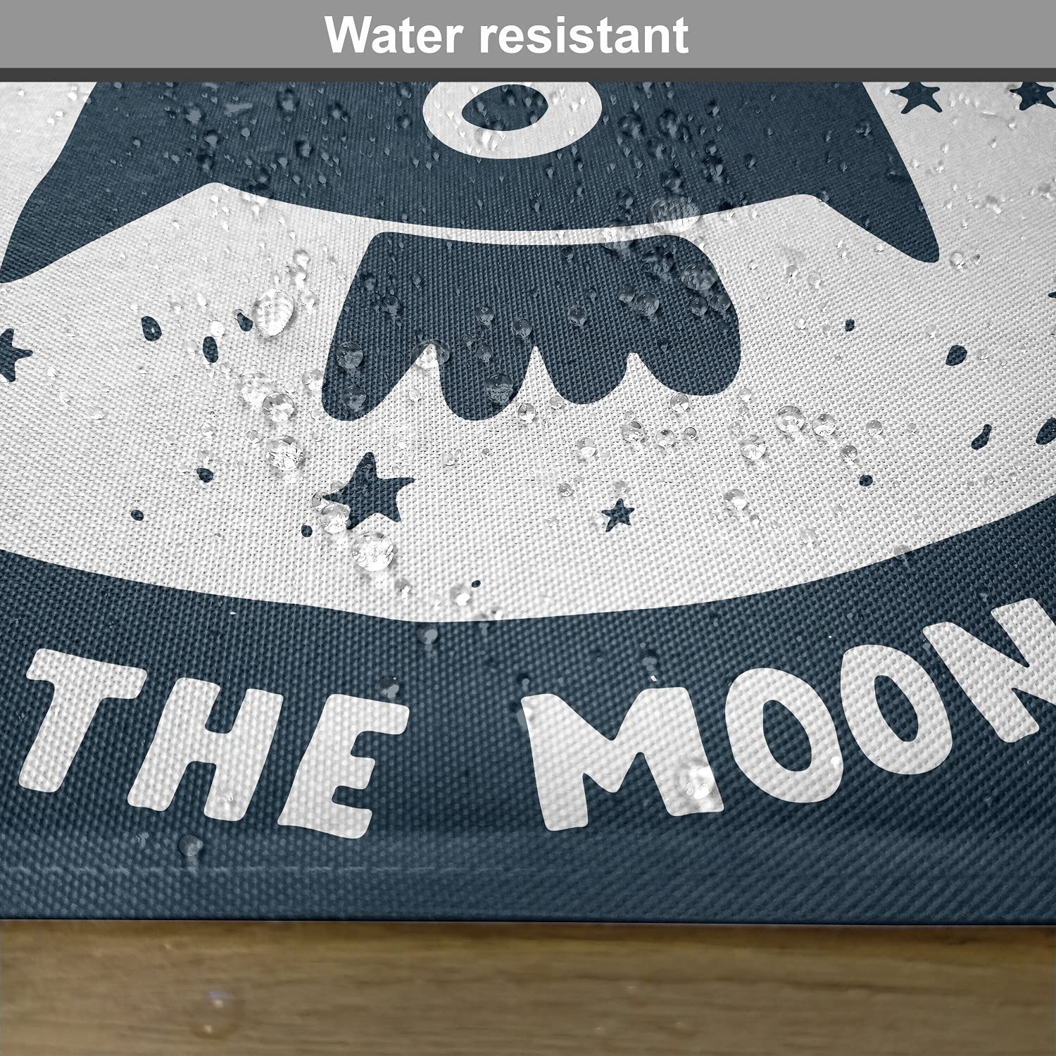 Ambesonne 4-Piece Placemats Set - 'I Love You to The Moon and Back' Valentine's Day Design with Spaceship & Stars, Washable Fabric Table Mats for Dining Room & Kitchen Decor in Dark Blue & White - Perfect for Romantic Dinners & Holiday Gatherings