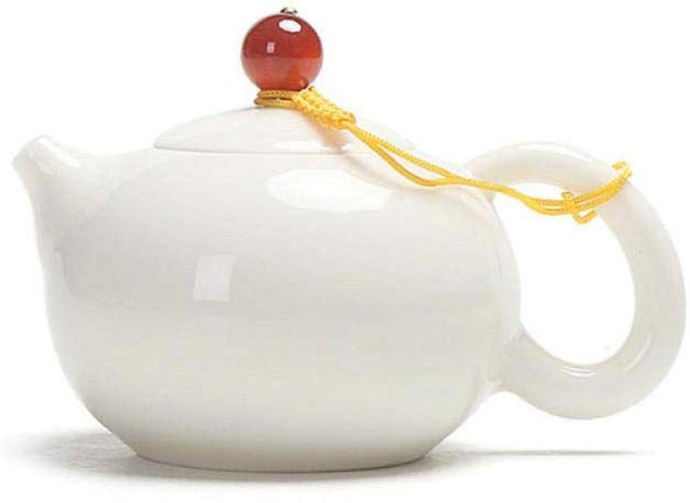 JHSHENGSHI Ceramic Teapot - White Porcelain Kung Fu Tea Set with Large Side Handle, Traditional Xi Shi Style Pot for Home, Office & Tea Ceremony Use