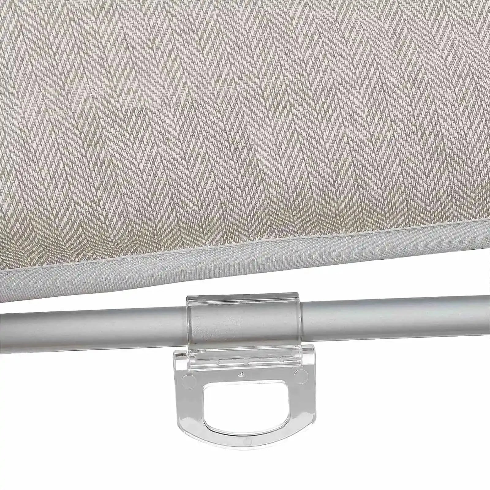 Ron Linen Cotton Herringbone Roman Shade - Cordless Window Treatment for Living Room, Bedroom & Office (Blackout/Sheer Options)