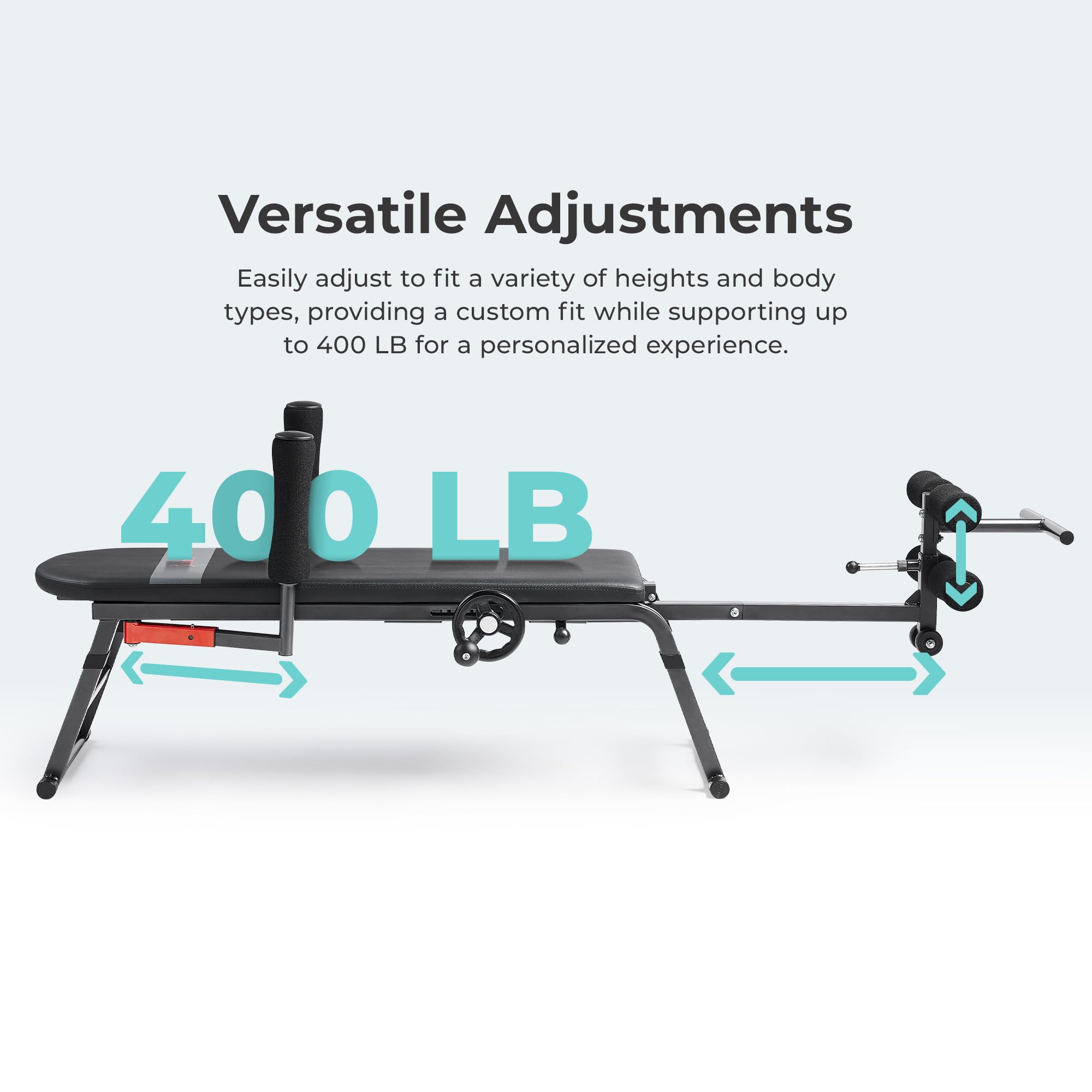 Sunny Health & Fitness Full Body Inversion Table - Lumbar Stretching & Back Pain Relief Machine for Spinal Decompression, Posture Correction, Flexibility Training & Rehab Therapy - Perfect for Home Gym, Physical Therapy & Chiropractic Care