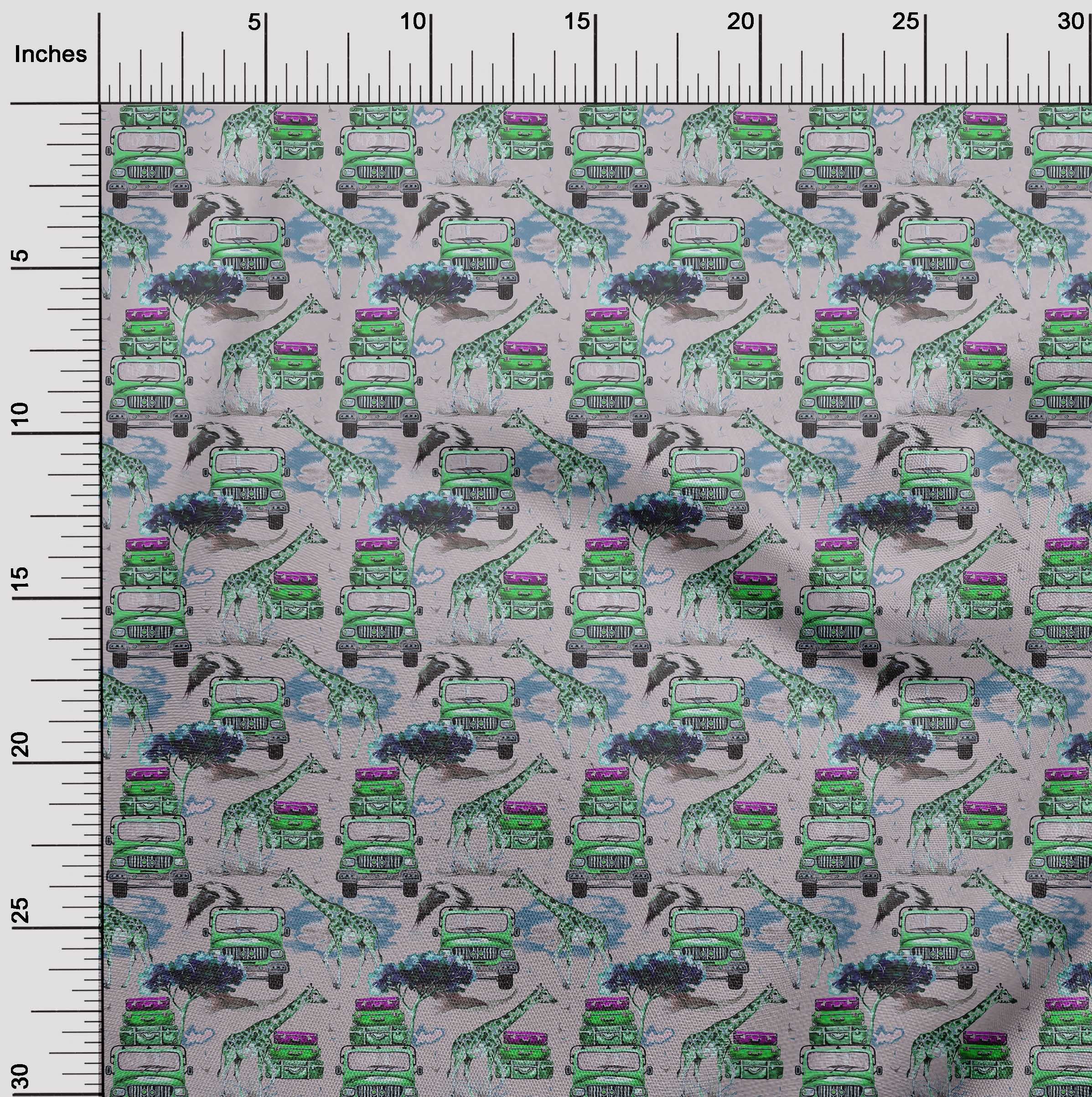 Premium Cotton Silk Blend Fabric - Light Purple Kids Safari Print for Quilting & Sewing - 42 Inch Wide by The Yard | Perfect for DIY Quilts, Children's Clothing & Home Decor Projects