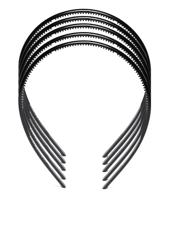Unisex Black Plastic Hairbands with Comb - Pack of 5 | Comfortable Hair Ties for Men & Women | Perfect for Gym, Work, Travel & Everyday Use