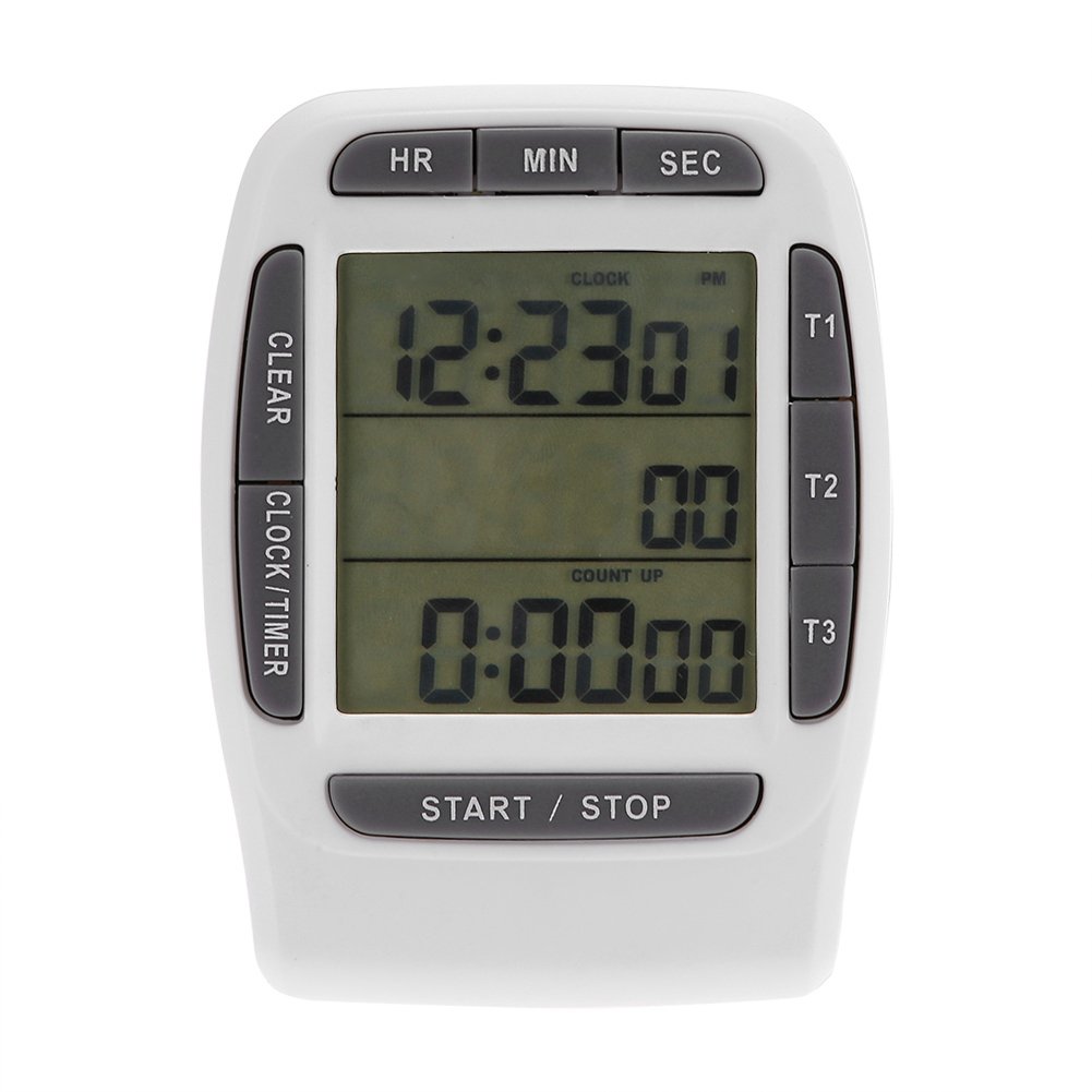 Greensen Digital Kitchen Timer with LCD Display - 3-Channel Magnetic Cooking Timer (65x90x10mm) for Baking, Meal Prep & Classroom Use