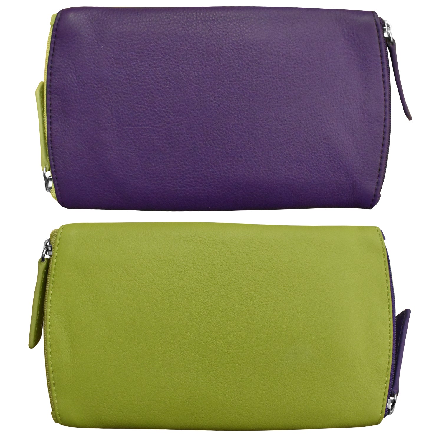 Two Tone Double Zip Eyeglass Case - Stylish Protective Eyewear Storage for Sunglasses & Reading Glasses - Perfect for Travel, Work & Everyday Use